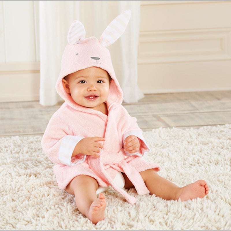 Cartoon Cute Animal Modeling Baby Bath Towels Baby Bathrobes Cotton Children's Bathrobes Baby Hooded - Minihomy