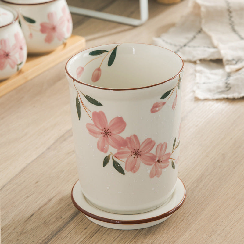 Japanese Style Sakura Chopstick Holder Ceramic - Minihomy