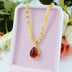 Ladies Ruby Drop Pendant Necklace - Minihomy