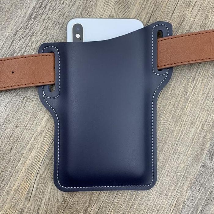 Cellphone Loop Holster Case Belt Waist Bag Props PU Leather Purse Phone Wallet - Minihomy