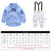 Boys Gentleman Bib Pant Suit Long Sleeve Bow Tie - Minihomy