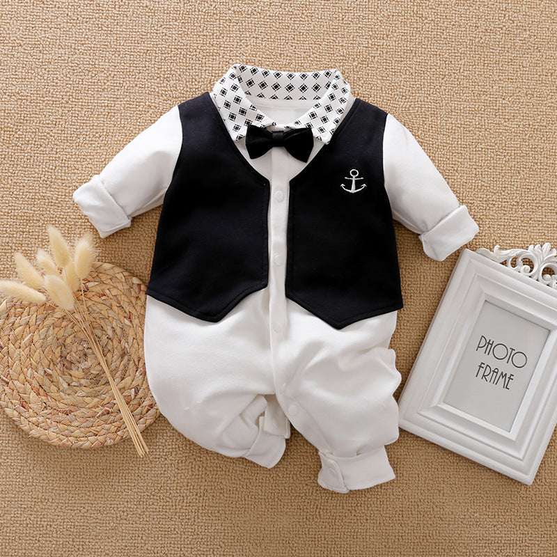 Gentleman's Baby Clothes Long-sleeved One-piece - Minihomy