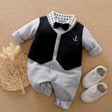 Gentleman's Baby Clothes Long-sleeved One-piece - Minihomy