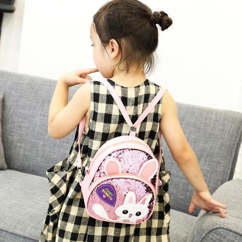 Cute Bunny Sequined One-shoulder Backpack - Minihomy