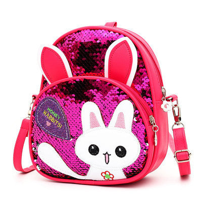 Cute Bunny Sequined One-shoulder Backpack - Minihomy