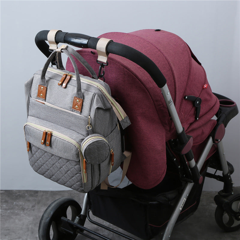 Backpack Can Hang Baby Stroller Baby Bag Folding Crib Mommy Bag - Minihomy