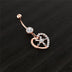 Side Zircon Peach Heart Navel Ring Navel Nail Puncture