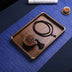 Handmade Walnut Solid Wood Tray Brass Tea Tray Household - Minihomy