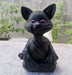 Whimsical Black Buddha Cat Figurine Meditation Yoga Collectible Happy Cat Decor Home Garden Decoration Garden Ornament