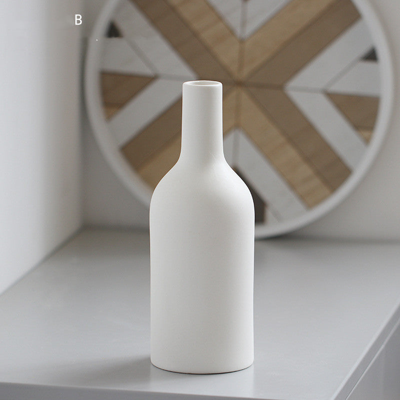 Ceramic Vase Brushed Nordic Modern Minimalist - Minihomy