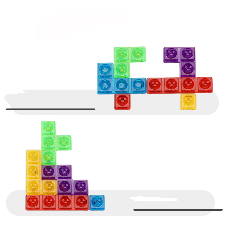 Tetris Oyunu Renkli 3D Bulmaca Tangram Matematik Oyuncakları Çocuklar Okul Öncesi Hayal Gücü Entelektüel Eğitici Montessori Oyuncağı Çocuklar İçin