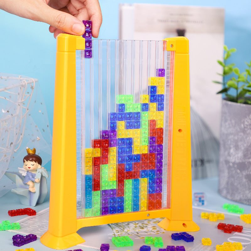 Tetris Oyunu Renkli 3D Bulmaca Tangram Matematik Oyuncakları Çocuklar Okul Öncesi Hayal Gücü Entelektüel Eğitici Montessori Oyuncağı Çocuklar İçin