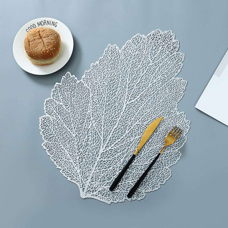 Hollow Insulation Pad, Leaf Placemat, Home Desktop, Anti-scald Mat, Dining Table - Minihomy