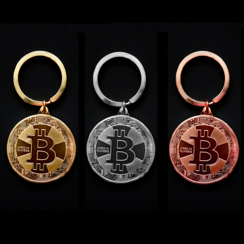 Bitcoin Coin Key Chain Art Collection Souvenirs Collectibles - Minihomy