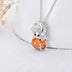 Halloween Jewelry Pumpkin Necklace 925 Sterling Silver Cat Necklace for Girls Women Birthday Christmas Halloween Jewelry Gifts - Minihomy