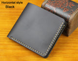 Handmade Vintage Crazy horse Genuine Leather Men Wallet - Minihomy