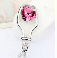 Wine bottle decoration wishing bottle love drifting bottle clavicle chain inlaid crystal peach heart shaped bottle necklace pendant