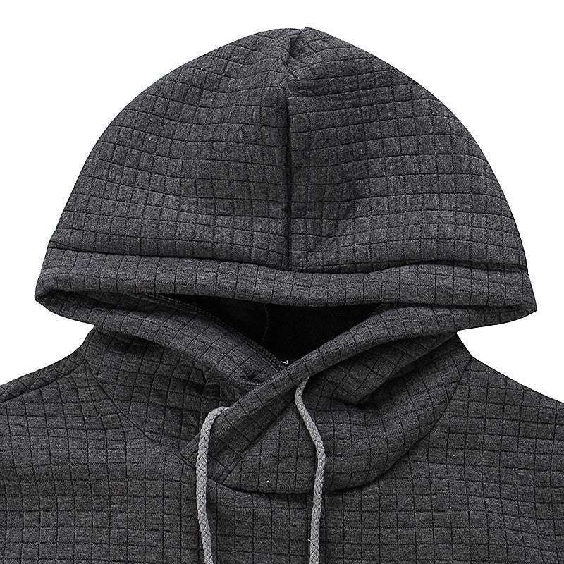 Men's Jacquard Sweater Long-sleeved Hoodie Warm Color Hooded Sweatshirt - Minihomy