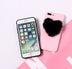 Lovely 3D Furry Love Hearts Cute Hair Phone Case - Minihomy