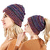 Mixed Color Knitted Wool Hat Ladies Non-labeled Ponytail Hat - Minihomy