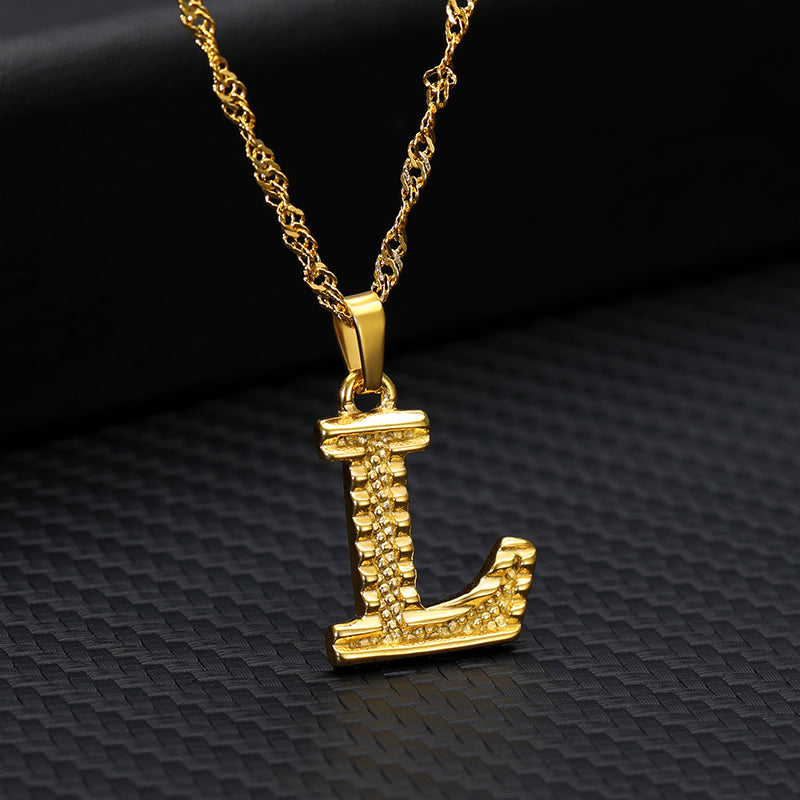 26 letters gold-plated pendant necklace - Minihomy