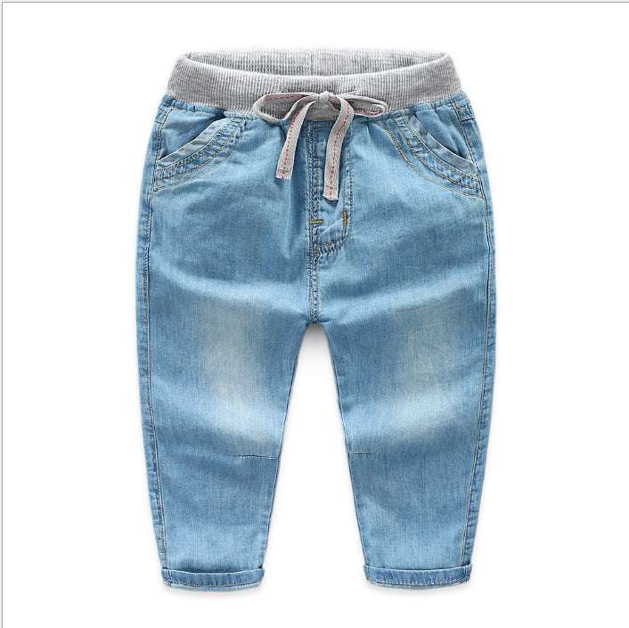 Boys' Soft Thin Jeans Tencel Trousers Kids Mosquito Pants - Minihomy