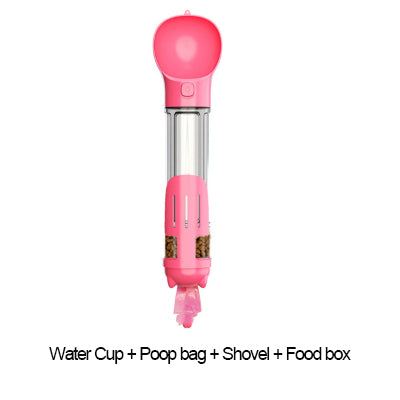 Portable Cat Dog Water Bottle Food Feeder Drinker Poop Dispenser - Minihomy