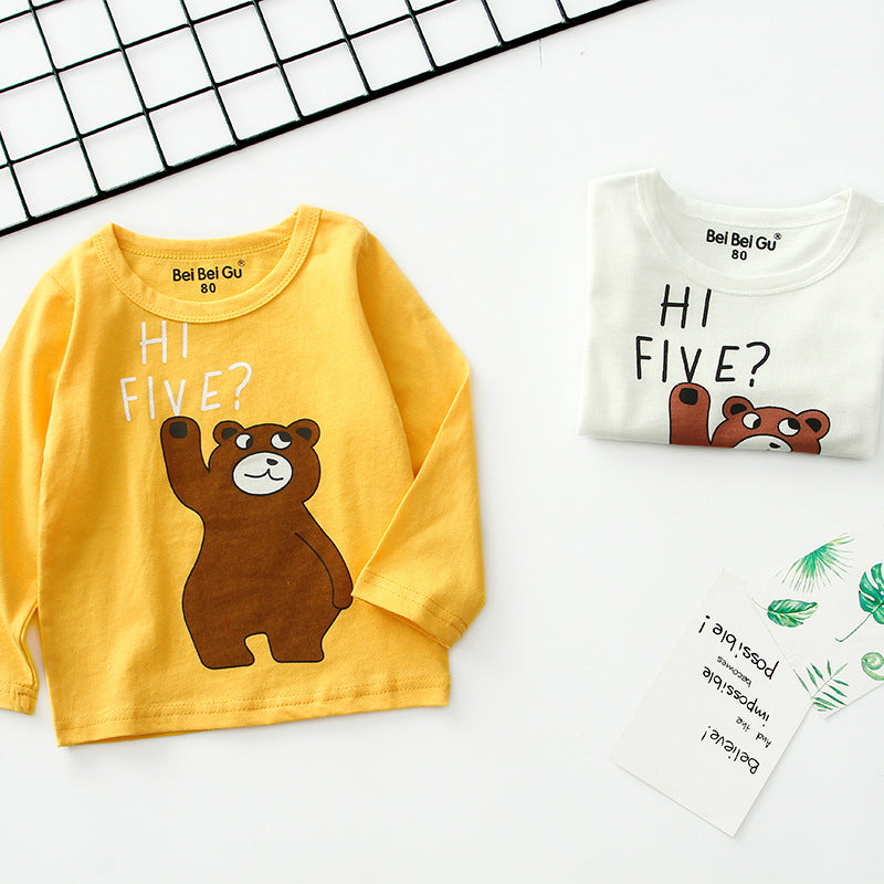 Cartoon children's long sleeve t-shirt bottoming shirt - Minihomy