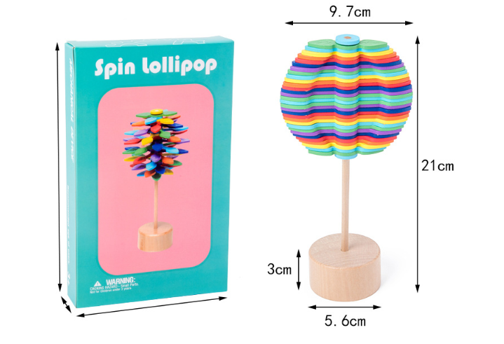 Solid Wooden Rotating Lollipop Fischer Series Creative Ornaments Decompression Toys Decompression Artifact Gyro - Minihomy