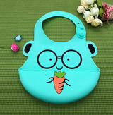 Baby food grade silicone food meal pockets Children's dinner pockets Waterproof disposable cartoon bibs - Minihomy