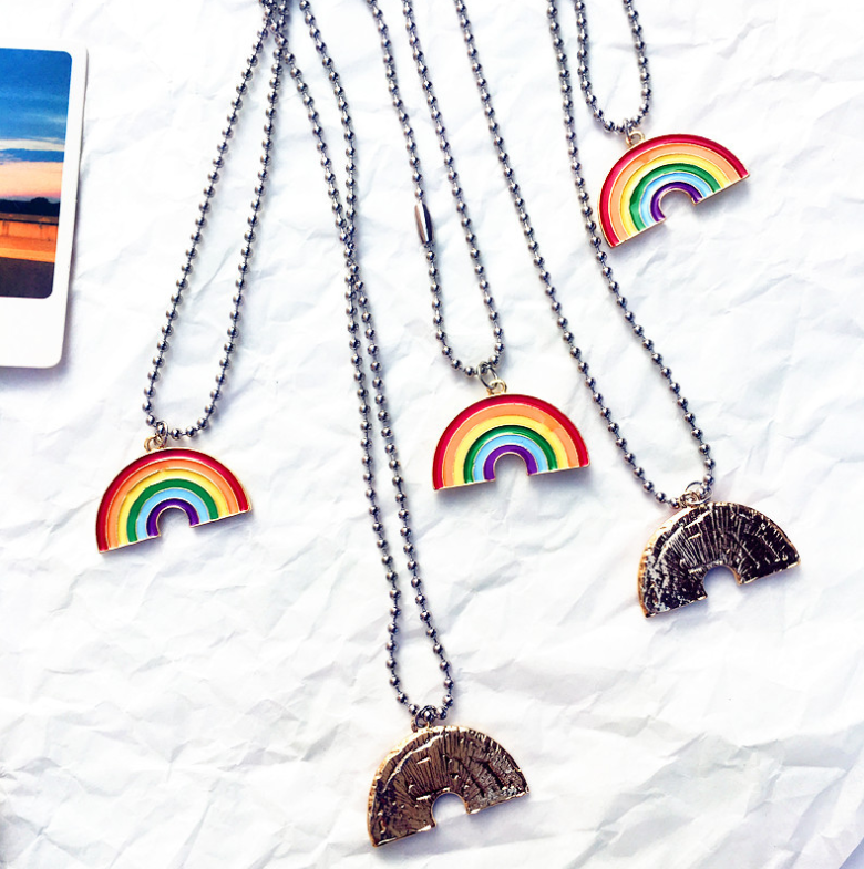 Geometry Fashion Vintage Unisex Unique Taste and Cute Rainbow Necklace - Minihomy