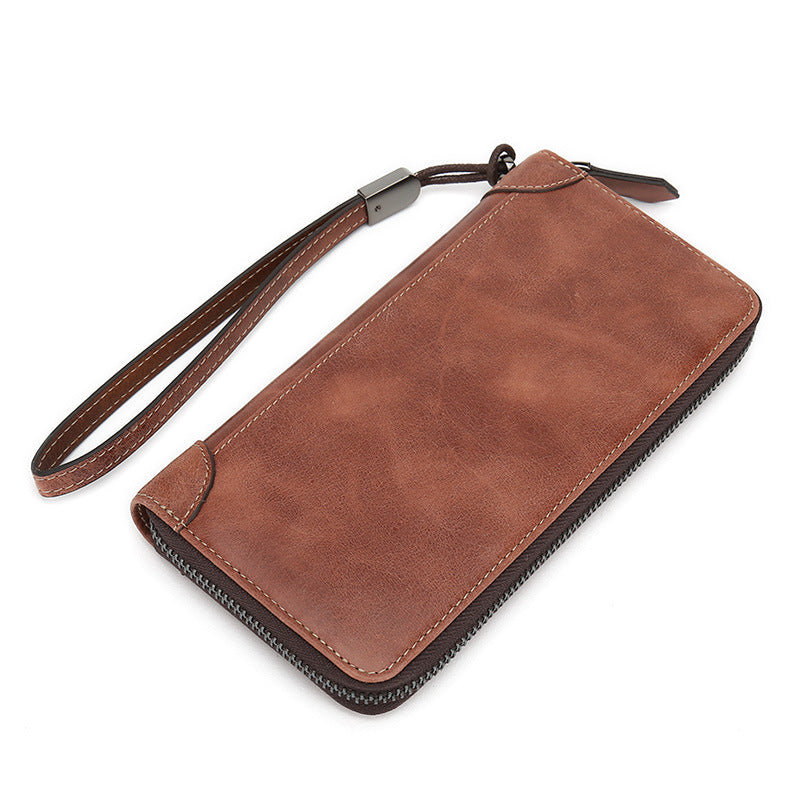 Men's Leather Clutch Wallet - Slim & Stylish Business Card Holder - Minihomy