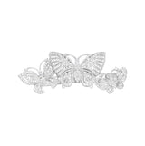 S925 sterling silver micro-set diamonds butterfly three-finger ring