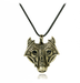 2021 Fashion Norse Vikings Pendant Necklace Norse Wolf Head Necklace Original Animal Jewelry Wolf Head hange - Minihomy