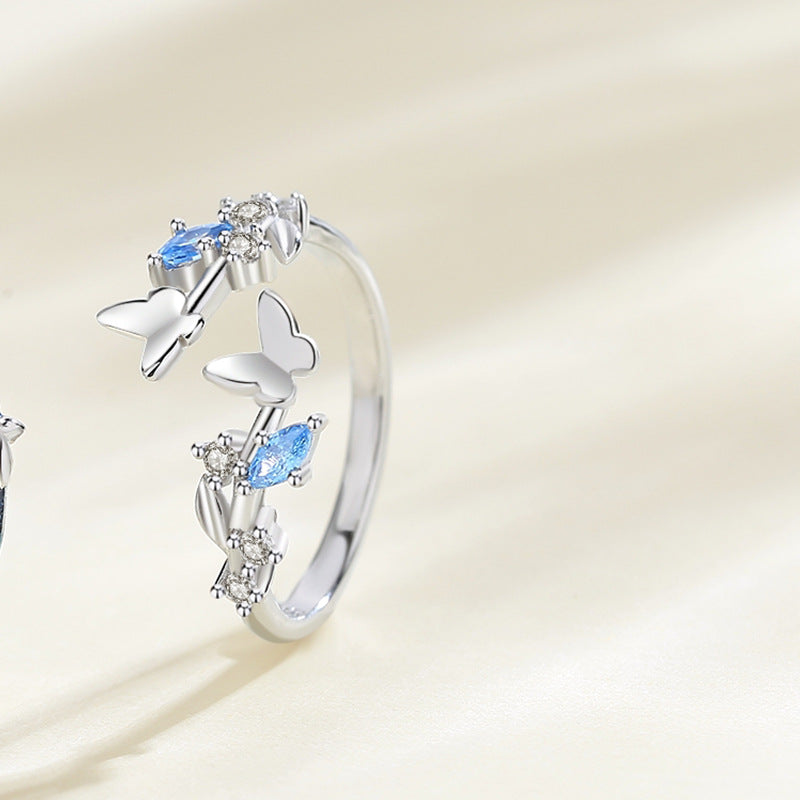 Whale Butterfly Couple Ring Girl