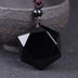 Obsidian Pendant Six-pointed Star Sweater Chain - Minihomy