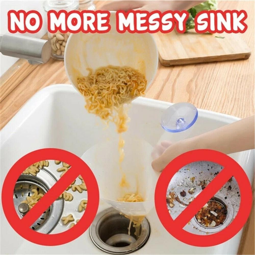 Self-standing drain sink leftovers soup strainer sink