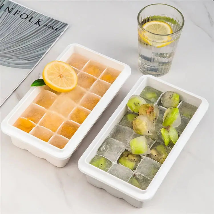 18-grid Transparent Non-flavor Ice-making Hole Cover Water-filled Silicone Ice Tray - Minihomy