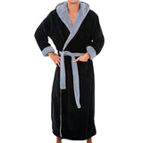 Men BathRobe Flannel Hooded Thick Casual Winter - Minihomy