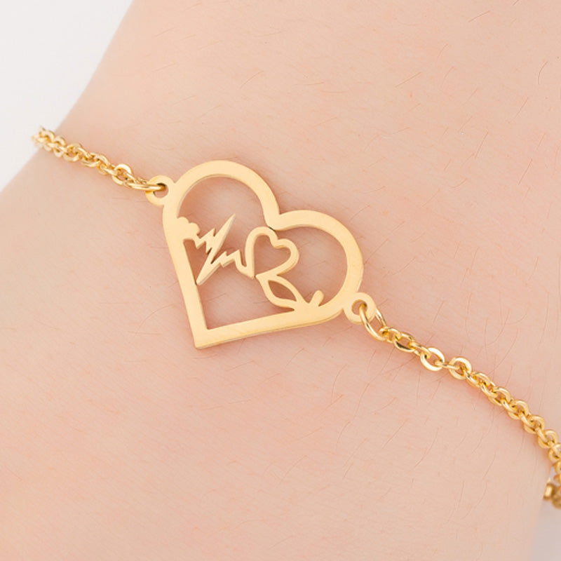 Gold Color Charms Bracelet Femme Stainless Steel Women Jewelry Lucky Origami Elephant Bracelets Friendship Gifts - Minihomy