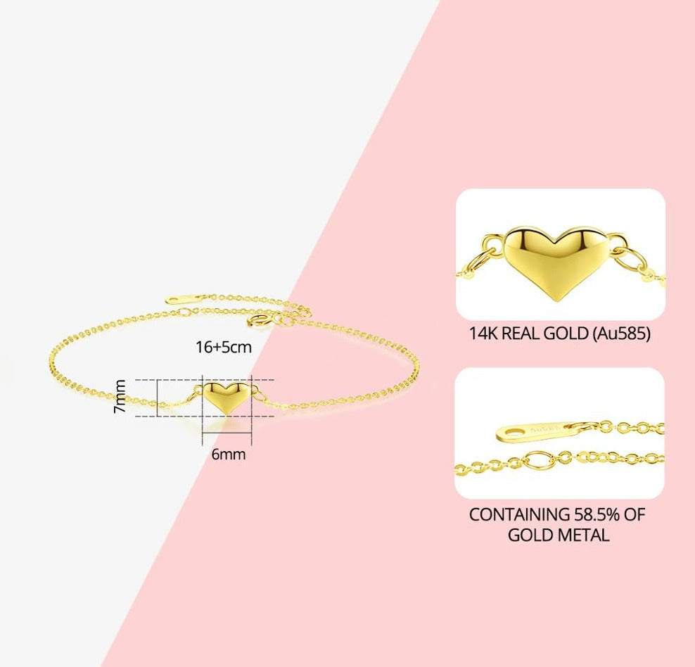 Simple 14k yellow gold ladies bracelet