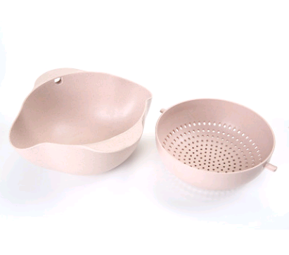 Kitchen Plastic Rice Friut Bowl Washing Rice Sieve Basin Washing Basket - Minihomy