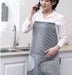 Waterproof apron anti-fouling work bib half-length waist stripe gown