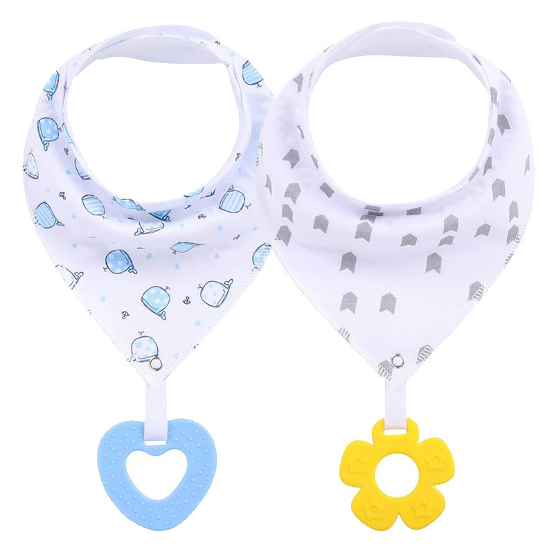 Baby Teether Triangle Baby Bandana Drool Bibs and Teeth Toys - Minihomy