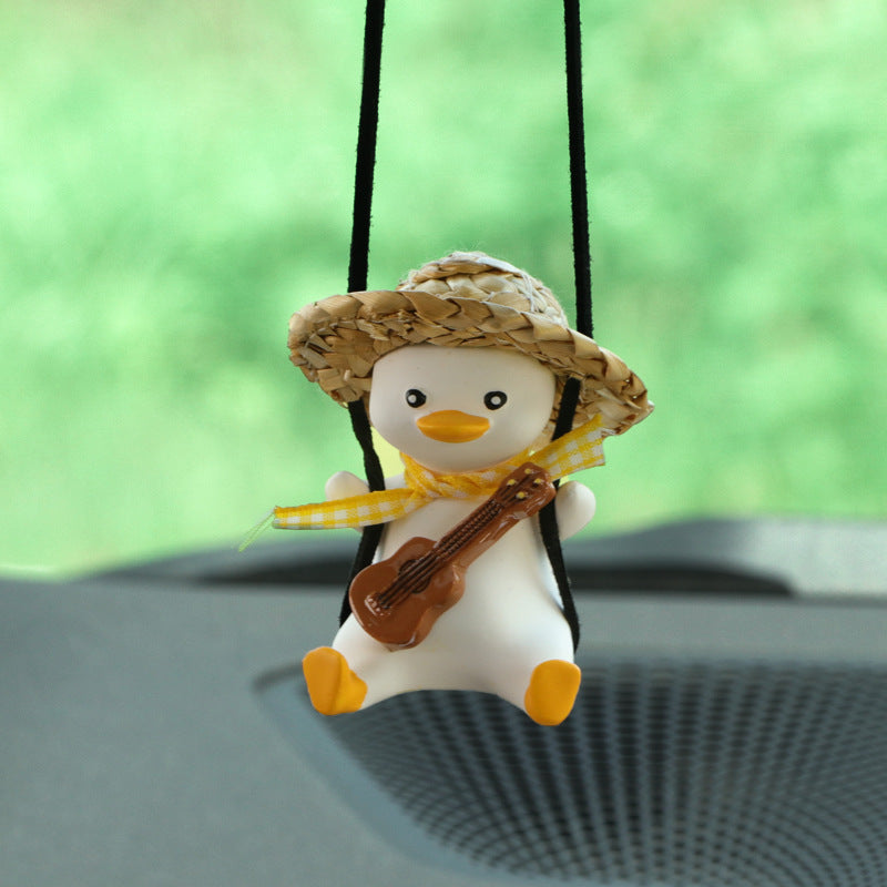 Car Pendant Cute Anime Little Duck Swing Auto Rearview Mirror Hanging Ornaments Interior Decoraction Accessories - Minihomy