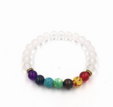 Agate molten rock 8mm energy volcanic stone chakra colorful beads bracelet string - Minihomy