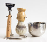 Men's shaving set with solid wood handle - Minihomy