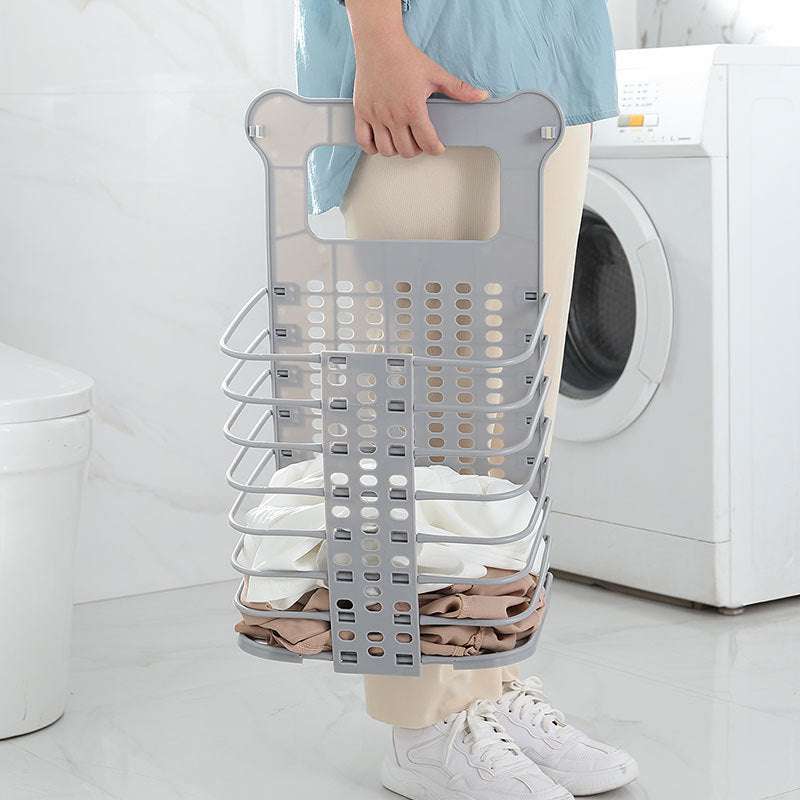 Foldable Laundry Storage Basket With Handle Dirty Cloth Toy Standing Organizer Basket - Minihomy