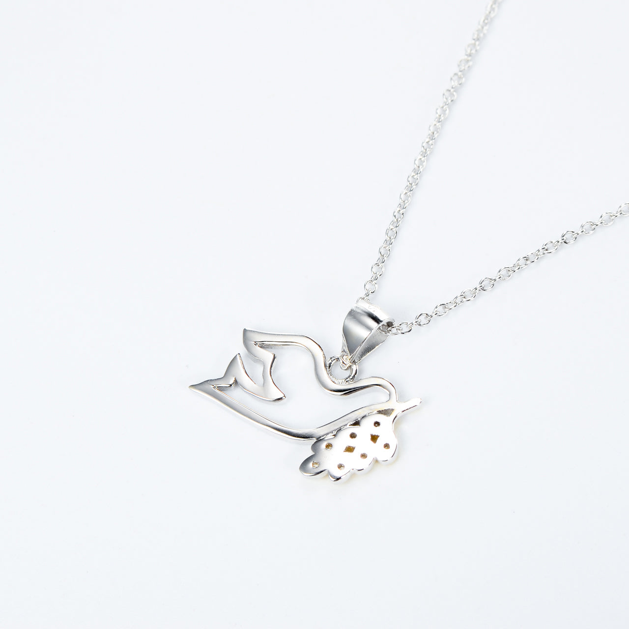 Peace Dove Pendant Gold Plated Necklace Female Micro Inlay - Minihomy