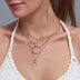 Multilayer Alloy Map Moon Necklace Three Layers - Minihomy